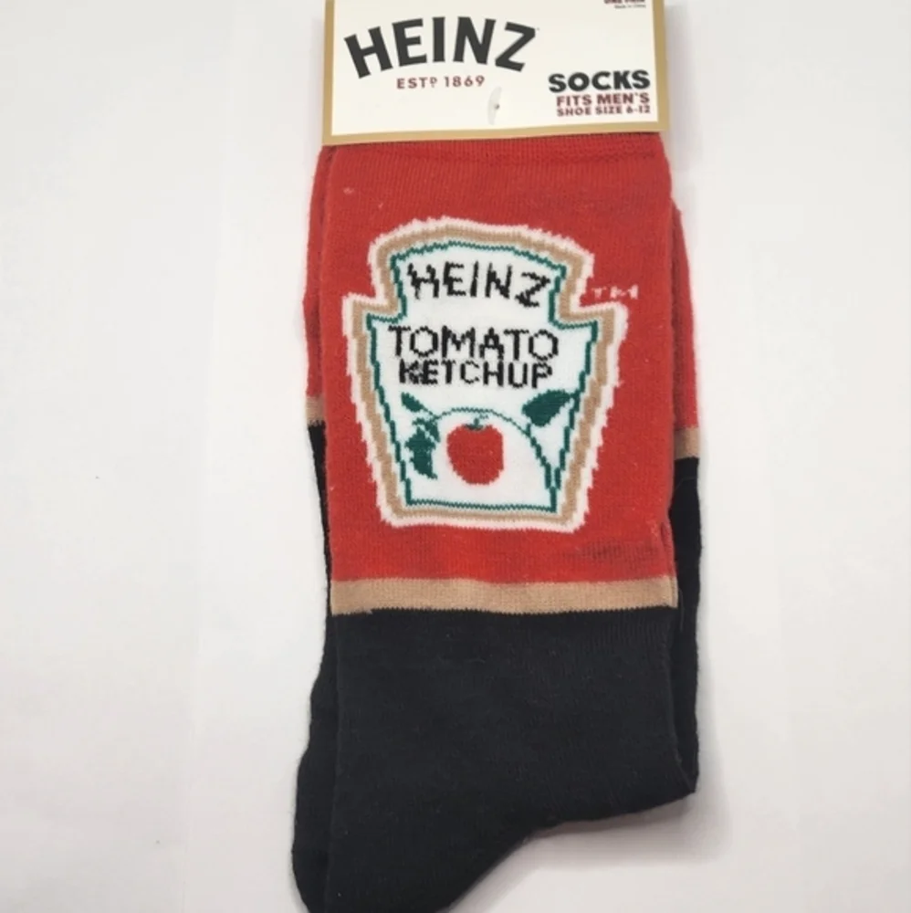 Novelty Crew‎ Socks Ketchup, Hot Dogs, Mac&Cheese Mens 6-12